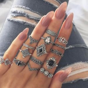 15 Pcs/set Bohemian Retro Ring Set